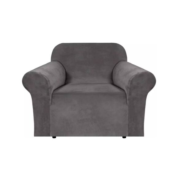 H.VERSAILTEX Other - Tan Beige Stretch Velvet Armchair Cover Couch Covers 1 Cushion Chair New